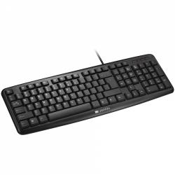 CANYON Wired Keyboard, 104 keys, USB2.0, Black, cable length 1.8m, 443*145*24mm, 0.37kg, Russia | CNE-CKEY01-RU