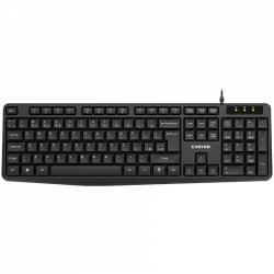 CANYON Wired Keyboard, 104 keys, USB2.0, Black, cable length 1.8m, 443*145*24mm, 0.37kg, Cyrillic | CNE-CKEY01-RU