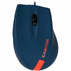 CANYON Wired Optical Mouse with 3 keys, DPI 1000 With 1.5M USB cable,Blue-Red,size 68*110*38mm,weight:0.072kg | CNE-CMS11BR