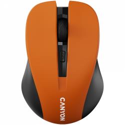CANYON MW-1, 2.4GHz wireless optical mouse with 4 buttons, DPI 800/1200/1600, Orange, 103.5*69.5*35mm, 0.06kg | CNE-CMSW1O
