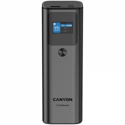 CANYON PB-2010, allowed for air travel power bank 27000mAh/97.2Wh Li-poly battery, in/out:2xUSB-C PD3.1 140W, out:USB-A QC 3.0 22.5W,TFT display,Dark Grey | CNE-CPB2010DG