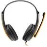 CANYON HSC-1 basic PC headset with microphone, combined 3.5mm plug, leather pads, Flat cable length 2.0m, 160*60*160mm, 0.13kg, Black-yellow