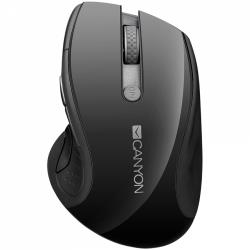 CANYON MW-01, 2.4GHz wireless mouse with 6 buttons, optical tracking - blue LED, DPI 1000/1200/1600, Black pearl glossy, 113x71x39.5mm, 0.07kg | CNS-CMSW01B