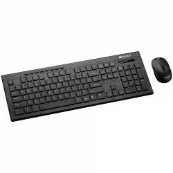 CANYON SET-W4, Multimedia 2.4GHz wireless combo-set, keyboard 104 keys, slim and brushed finish design, chocolate key caps, US layout (black); mouse adjustable DPI 800/1200/1600, 3 buttons (black). 450*154*22.3mm(KB)/98.7*63.3*34mm(MS), 0.55kg | CNS-HSETW4-US