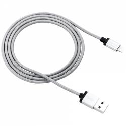 CANYON MFI-3, Charge & Sync MFI braided cable with metalic shell, USB to lightning, certified by Apple, 1m, 0.28mm, Dark gray | CNS-MFIC3DG