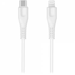 CANYON MFI-4, Type C Cable To MFI Lightning for Apple, PVC Mouling,Function: with full feature( data transmission and PD charging) Output:5V/2.4A, OD:3.5mm, cable length 1.2m, 0.026kg,Color:White | CNS-MFIC4W