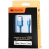 CANYON CNS-MFICAB01BL Ultra-compact MFI Cable, certified by Apple, 1M, 2.8mm , blue color