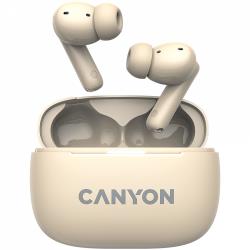 CANYON OnGo TWS-10 ANC+ENC, Bluetooth Headset, microphone, BT v5.3 BT8922F, Frequence Response:20Hz-20kHz, battery Earbud 40mAh*2+Charging case 500mAH, type-C cable length 24cm,size 63.97*47.47*26.5mm 42.5g, Beige | CNS-TWS10BG