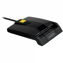 Compact desktop USB contact Smart card / ID card reader with long, fixed cable. | CRE-SM3