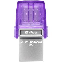 Kingston 64GB DataTraveler microDuo 3C 200MB/s dual USB-A + USB-C, EAN: 740617328219 | DTDUO3CG3/64GB