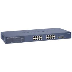 Netgear ProSafe Gigabit Smart Managed PRO Switch, 16x10/100/1000 RJ45 ports, 2 SFP ports, Web GUI, HTTPs,RMON SNMP, 32 static routes IPv4, LLDP, RADIUS, Rack-mounting kit | GS716T-300EUS
