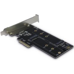 INTER-TECH PCIe Adapter for M.2 (1x M.2 S-ATA to S-ATA 7pin (powered by PCIe) + 1x M.2 PCIe x4 v3.0) | IT-KT015