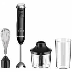 Hand blender, bowl 0.5L, chopper whisk/masher, 50Hz 600W rating power, MAX 1000W, turble + stepless variable speed, DC motor for low noise and long life, stainless steel wander with stainless steel blade. | MJ-BH6001W