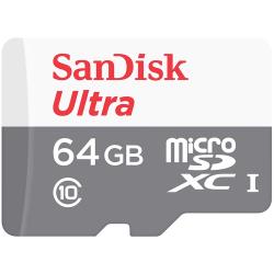 SanDisk Ultra microSDXC 64GB 100MB/s Class 10 UHS-I, EAN: 619659185077 | SDSQUNR-064G-GN3MN