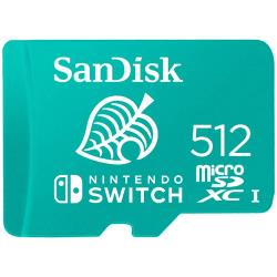 SanDisk microSDXC card for Nintendo Switch 512GB, up to 100MB/s Read, 60MB/s Write, U3, C10, A1, UHS-1, EAN: 619659184650 | SDSQXAO-512G-GNCZN