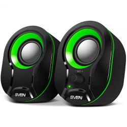 Speakers SVEN 290, black-green (5W,USB), SV-015657 | SVEN-290