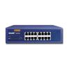 16-Port 10/100/1000 Mbps Ethernet Switch ,IEEE802.3, IEEE802.3u, IEEE802.3z, IEEE802.3ab, auto-MDI/MDIX, Storm-Protection, 11-inch Metal Case with Metal mounting brackets supporting 19-inch rack-mount