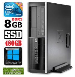 HP 8100 Elite SFF i5-650 8GB 480SSD GT1030 2GB DVD WIN10 | RW5300 | (Atnaujinta)