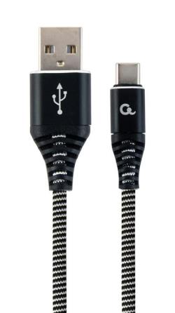 CABLE USB-C 1M BLACK/WHITE/CC-USB2B-AMCM-1M-BW GEMBIRD