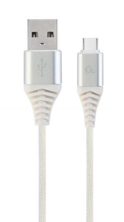 CABLE USB-C 2M SILVER/WHITE/CC-USB2B-AMCM-2M-BW2 GEMBIRD