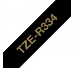 BROTHER TZE-R334-SATIININAUHA - KULLANVļæ½RINEN TEKSTI MUSTALLA NAUHALLA, 12 MM | TZER334