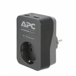 APC ESSENTIAL SURGEARREST 1 OUTLET 2 USB PORTS BLACK 230V GERMANY | PME1WU2B-GR