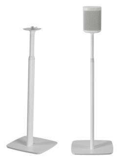 FLEXSON ADJUSTABLE FLOOR STANDS FOR SONOS ONE, ONE SL AND PLAY:1 WHITE PAIR | FLXS1AFS2011
