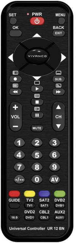 Vivanco universal remote 12in1, black (34875)