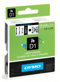 Dymo embossing tape D1 12mm 7m, black/white | S0720530