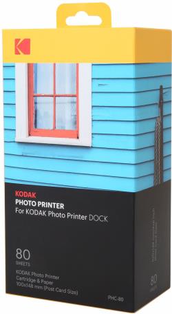 Kodak photo paper + ink cartridge Dock 4x6" 80 sheets | PHC-80