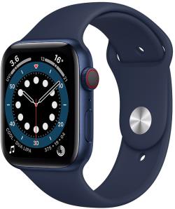 Apple Watch 6 GPS + Cellular 44mm Sport Band, blue/deep navy (M09A3EL/A)