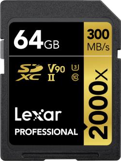 Lexar memory card SDXC 64GB Professional 2000x UHS-II U3 V90 | LSD2000064G