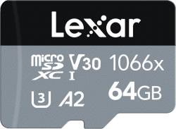 Lexar memory card microSDXC 64GB Professional 1066x UHS-I U3 | LMS1066064G-BNANG