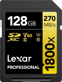 Lexar memory card SDXC 128GB Professional 1800x UHS-II U3 V60 | LSD1800128G-BNNNG