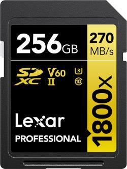 Lexar memory card SDXC 256GB Professional 1800x UHS-II U3 V60 | LSD1800256G-BNNNG