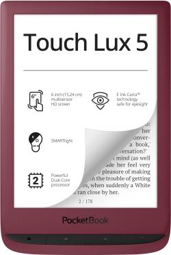 PocketBook e-reader Touch Lux 5, ruby red | PB628-R-WW-B