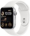 Apple Watch SE 2 GPS 44mm Sport Band, silver/white