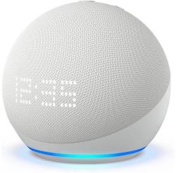 Amazon smart speaker Echo Dot 5 Clock, glacier white | B09B95DTR4