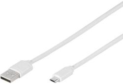 Vivanco cable USB - microUSB 1.0m, white (35816)