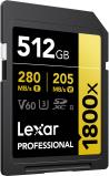 Lexar memory card SDXC 512GB Professional 1800x UHS-II U3 V60