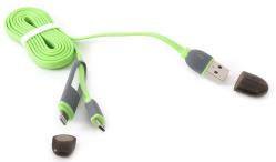 Platinet cable USB - microUSB/Lightning 1m, green (42872) | 5907595428729