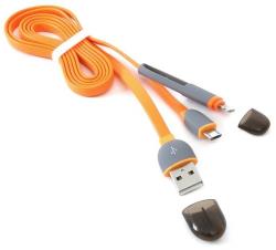 Platinet cable USB - microUSB/Lightning 1m, orange (42873) | 5907595428736