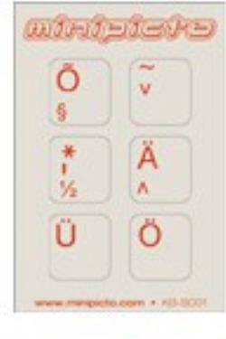 Minipicto keyboard stickers KB-SC-01DOVEGRY-RED, dark grey/red