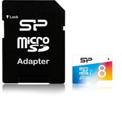 Silicon Power memory card microSDHC 8GB Elite Class 10 + adapter | SP008GBSTHBU1V20SP