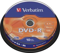 Verbatim DVD-R Matt Silver 4.7GB 16x 10pcs spindle | 43523