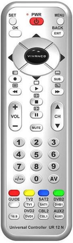 Vivanco universal remote 12in1, silver (34874)
