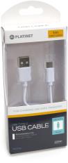 Platinet cable USB - USB-C 1m, white