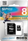 Silicon Power memory card microSDHC 8GB Class 10 + adapter