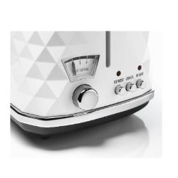 DELONGHI Brillante Toaster CTJ 2103.W 900W, Crum tray, Defrost, White | CTJ2103.W