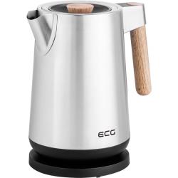 ECG RK 1767 Strix Timber Electric kettle, 1.7 L, Stainless steel with wooden accessories, Silver | ECGRK1767